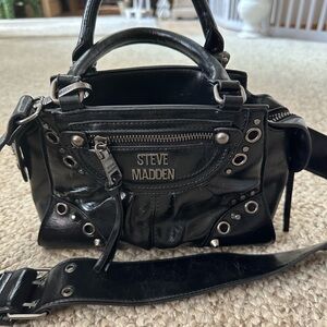 Steve Madden Black Crossbody Bag with Silver Accents